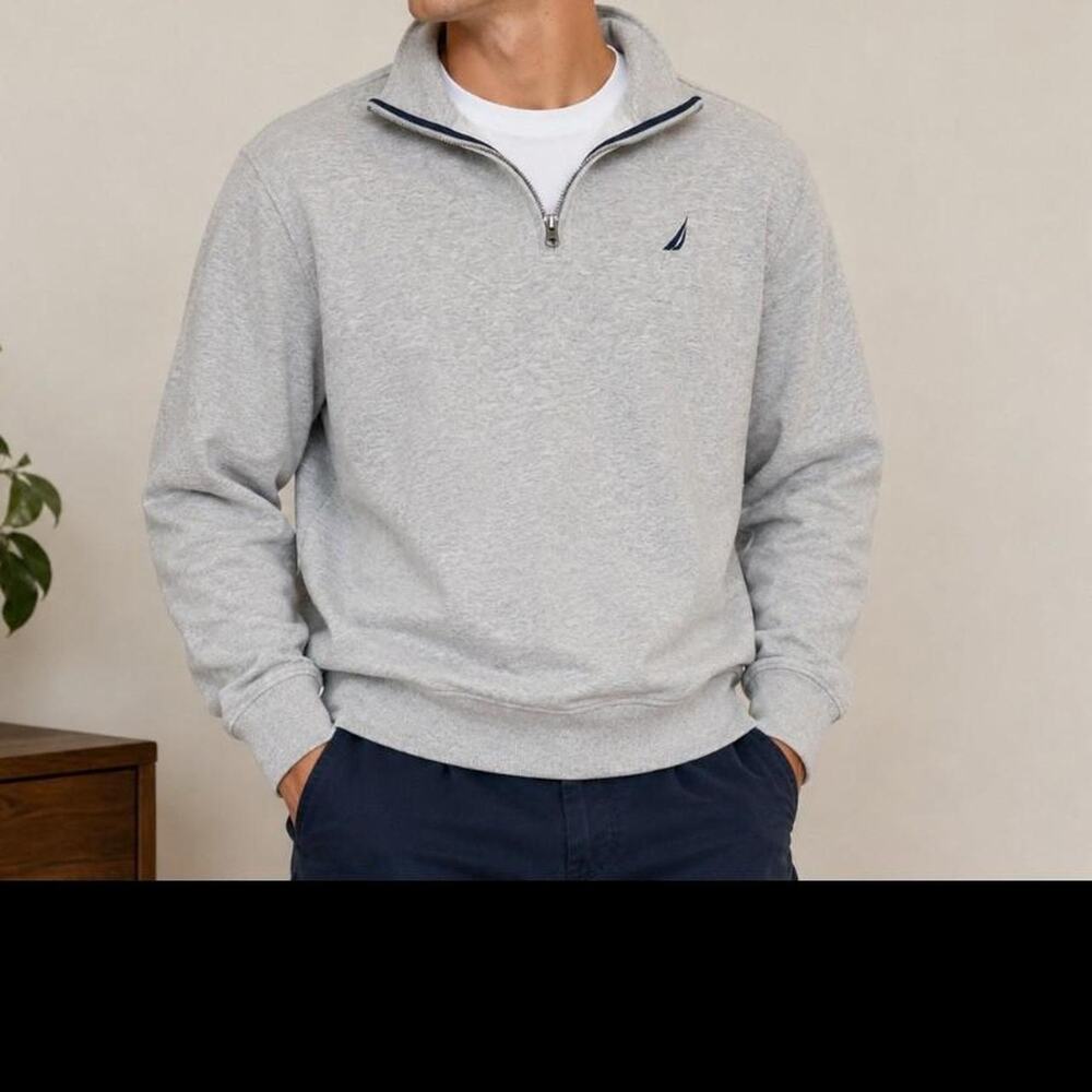 Gray nautica quarter zip sweatshirt